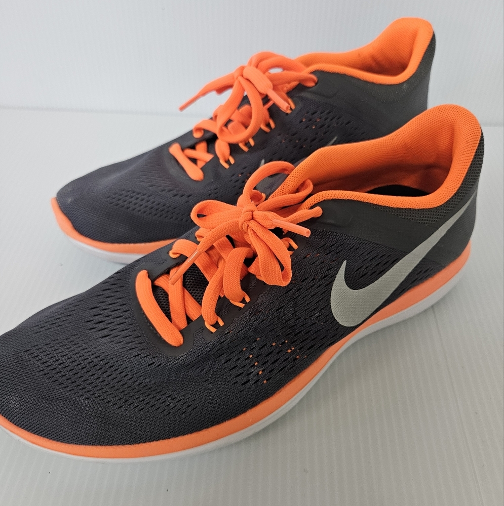 Nike Flex 2016 Womens Sz 9 Grey Orange 830369-003  SH0001